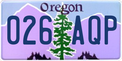 OR license plate 026AQP