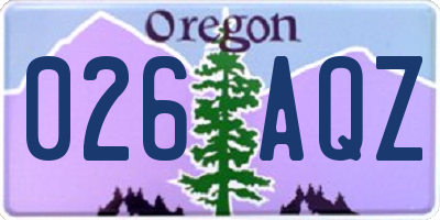 OR license plate 026AQZ