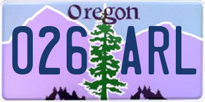 OR license plate 026ARL