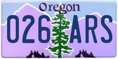 OR license plate 026ARS