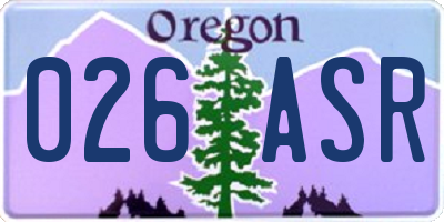 OR license plate 026ASR
