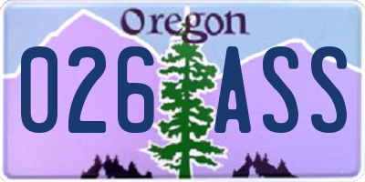OR license plate 026ASS