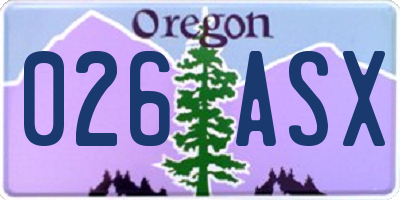 OR license plate 026ASX