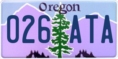 OR license plate 026ATA