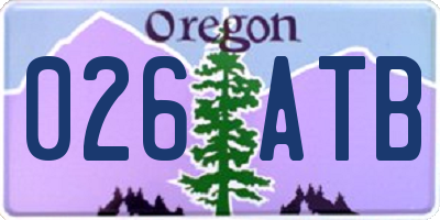 OR license plate 026ATB