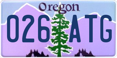 OR license plate 026ATG
