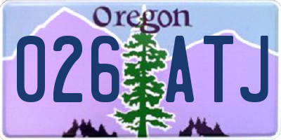 OR license plate 026ATJ