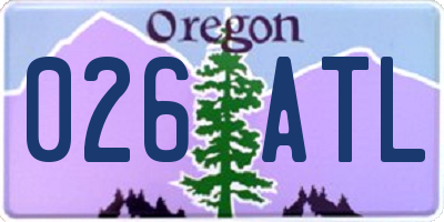 OR license plate 026ATL