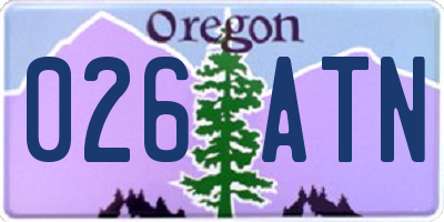 OR license plate 026ATN