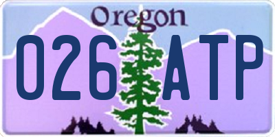 OR license plate 026ATP