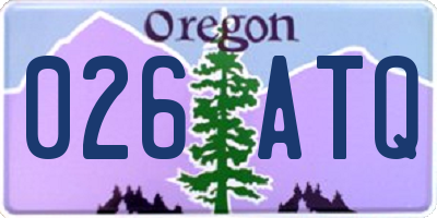 OR license plate 026ATQ