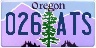OR license plate 026ATS