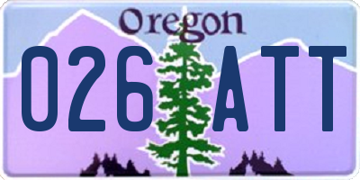 OR license plate 026ATT