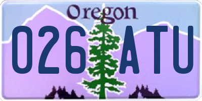 OR license plate 026ATU