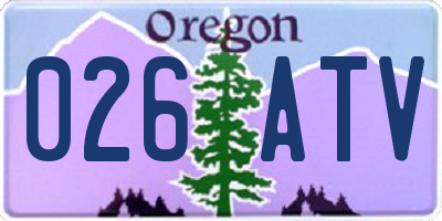 OR license plate 026ATV
