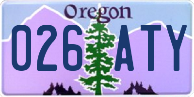 OR license plate 026ATY