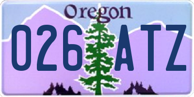 OR license plate 026ATZ