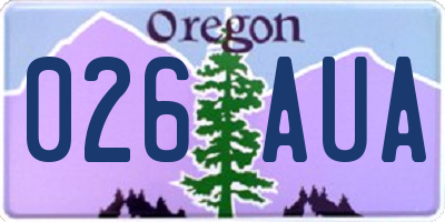 OR license plate 026AUA
