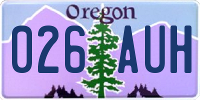 OR license plate 026AUH