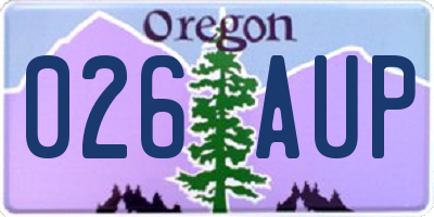 OR license plate 026AUP