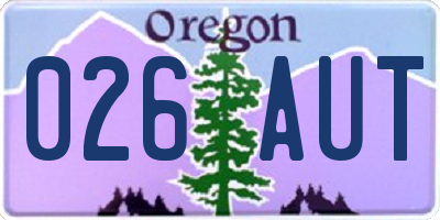 OR license plate 026AUT