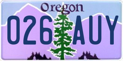 OR license plate 026AUY