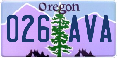 OR license plate 026AVA