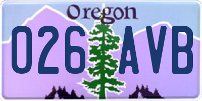 OR license plate 026AVB