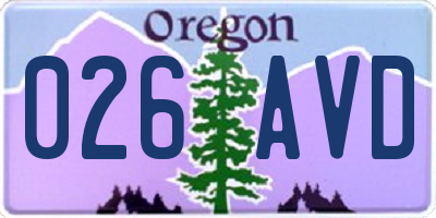 OR license plate 026AVD