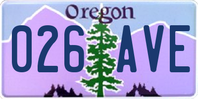 OR license plate 026AVE
