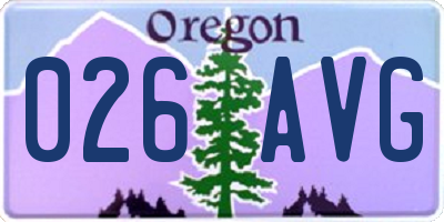 OR license plate 026AVG