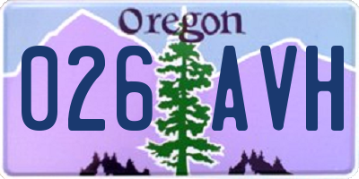 OR license plate 026AVH