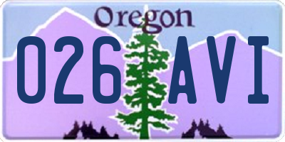 OR license plate 026AVI