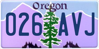 OR license plate 026AVJ