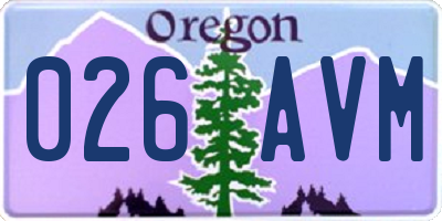 OR license plate 026AVM