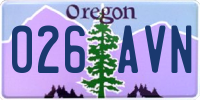 OR license plate 026AVN