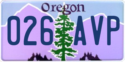 OR license plate 026AVP