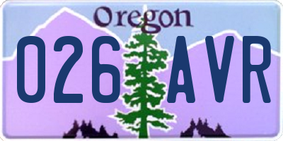 OR license plate 026AVR