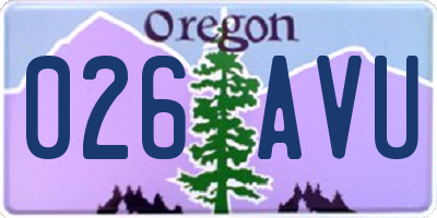 OR license plate 026AVU