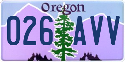 OR license plate 026AVV