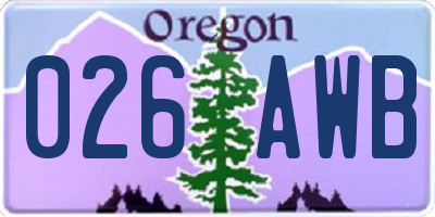 OR license plate 026AWB