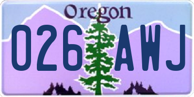 OR license plate 026AWJ