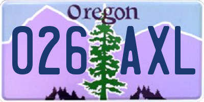 OR license plate 026AXL