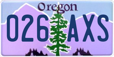 OR license plate 026AXS