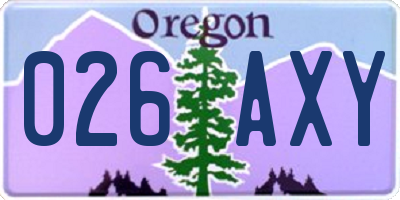 OR license plate 026AXY