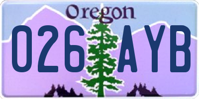 OR license plate 026AYB