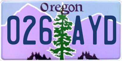 OR license plate 026AYD