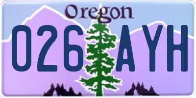 OR license plate 026AYH