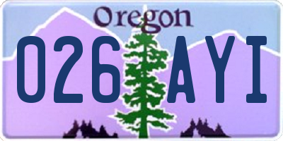 OR license plate 026AYI
