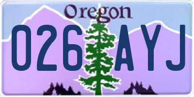 OR license plate 026AYJ
